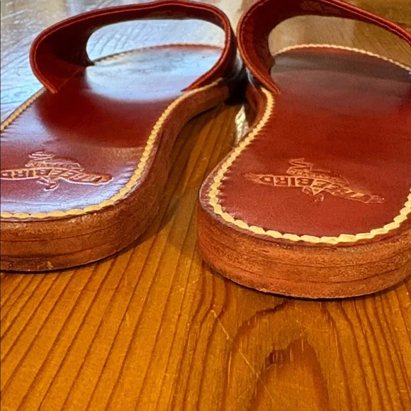 Freebird Red Leather golden Sandals - Picture 6 of 12